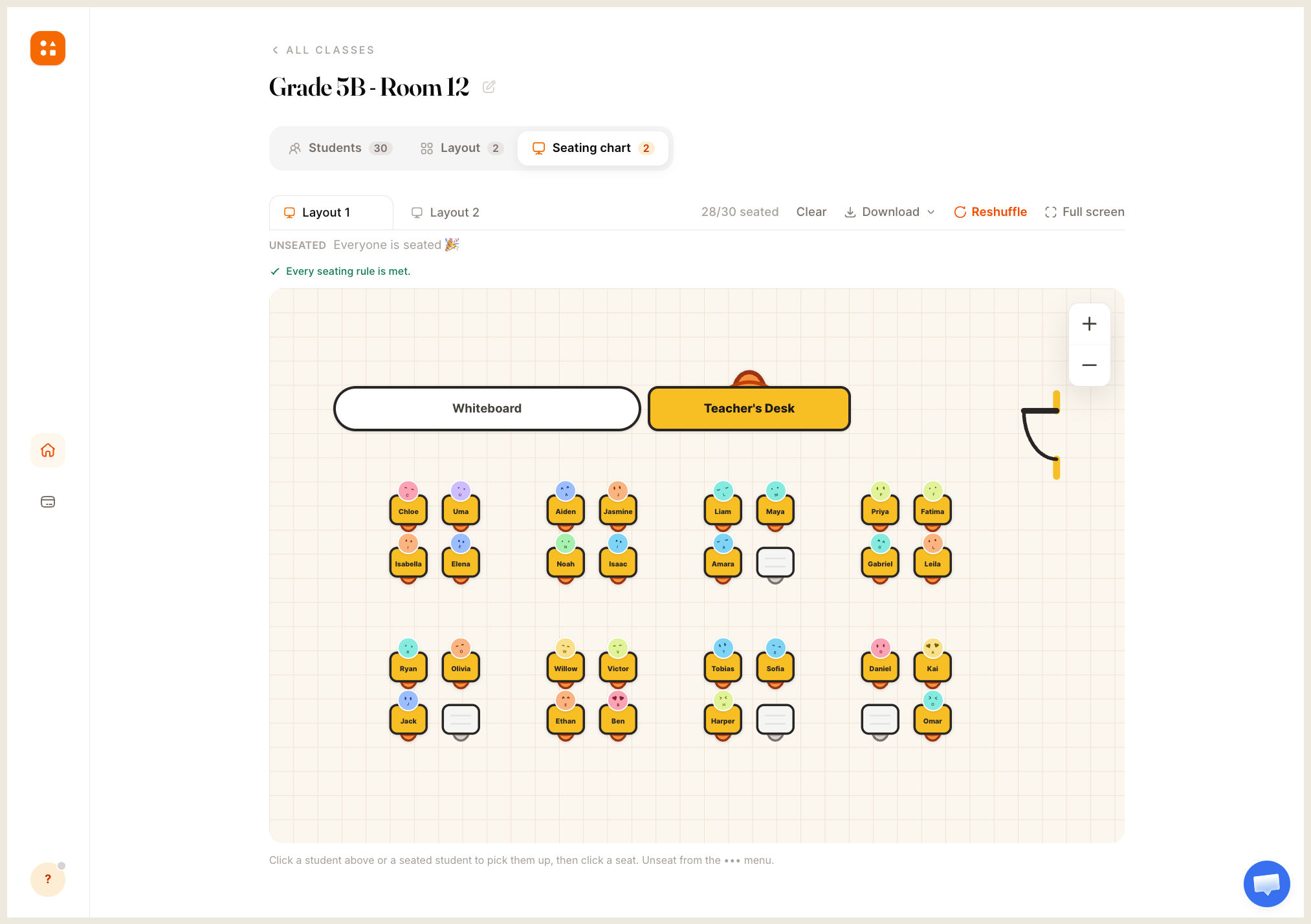 Classroom Seating Chart demo